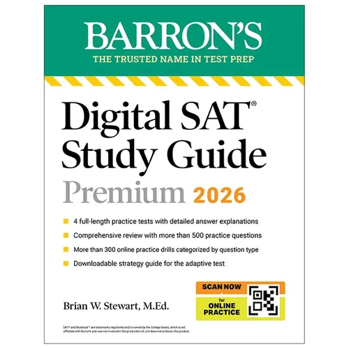 Digital SAT Study Guide Premium, 2026: 3 Practice Tests + Comprehensive Review + Online Practice - Paperback