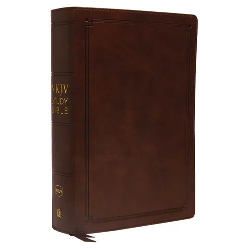 NKJV Study Bible, Imitation Leather, Brown, Red Letter Edition, Indexed, Comfort Print: The Complete Resource for Studying God's Word - Imitation Leather