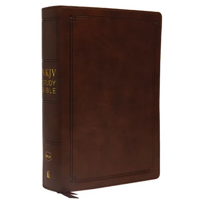 NKJV Study Bible, Imitation Leather, Brown, Red Letter Edition, Indexed, Comfort Print: The Complete Resource for Studying God's Word - Imitation Leather
