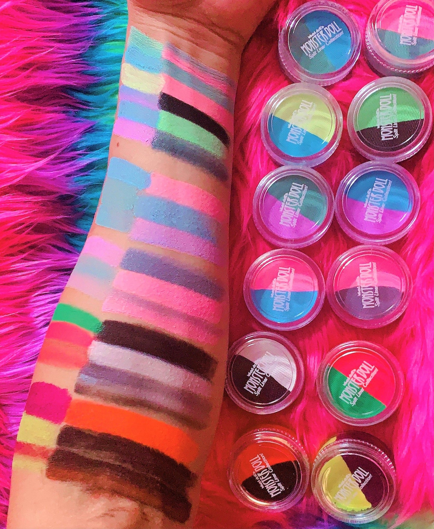 (HUGE!) Monster Doll HONEY SWAMP *UV NEON PASTEL* Split Liner/Face/Body Paint