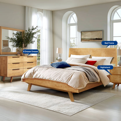 Harmony Solid Wood Dresser with 6 Drawers