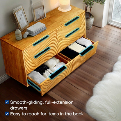 Harmony Solid Wood Dresser with 6 Drawers