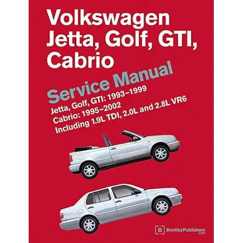 Volkswagen Jetta, Golf, GTI: 1993, 1994, 1995, 1996, 1997, 1998, 1999 Cabrio: 1995, 1996, 1997, 1998, 1999, 2000, 2001, 2002 (A3 Platform) Service Man - Hardcover