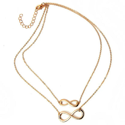 Multi Layer Necklace Chain Double Infinity Necklaces Pendants