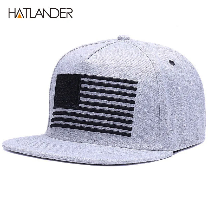 Raised Flag Embroidery Snapback Cap