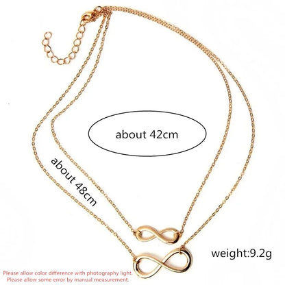 Multi Layer Necklace Chain Double Infinity Necklaces Pendants