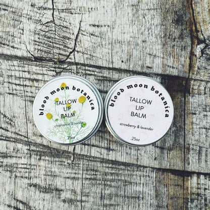 Tallow Lip Balm - Grass Fed, Infused with Calendula