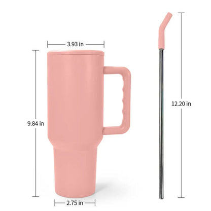 40oz Leak/Spill Proof lid sublimation Blank Tumbler with handle and stainless straw