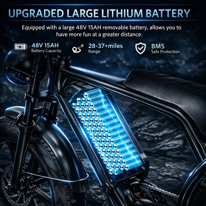 V8 Fat Tire Electric Bike (1000W–1500W)