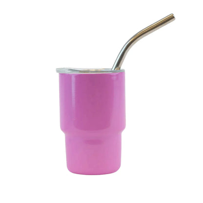 3oz DIY Blank Sublimation shot glass Tumbler double insulated with stainless straw