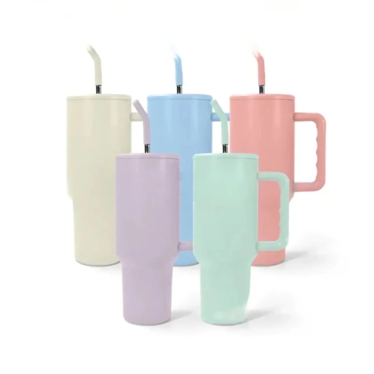 40oz Leak/Spill Proof lid sublimation Blank Tumbler with handle and stainless straw