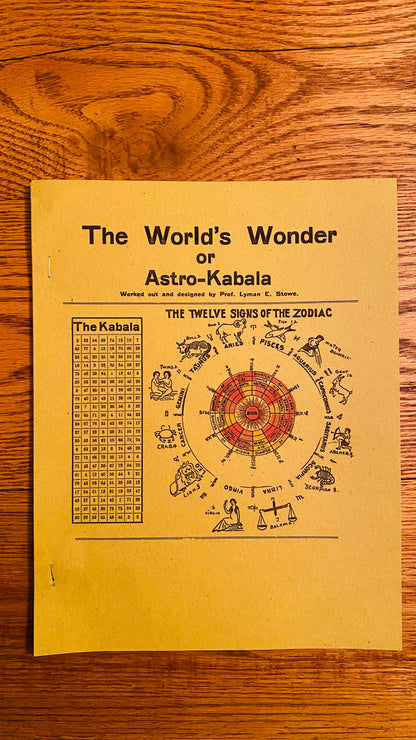 The World's Wonder, or Astro-Kabala -- Lyman E. Stowe