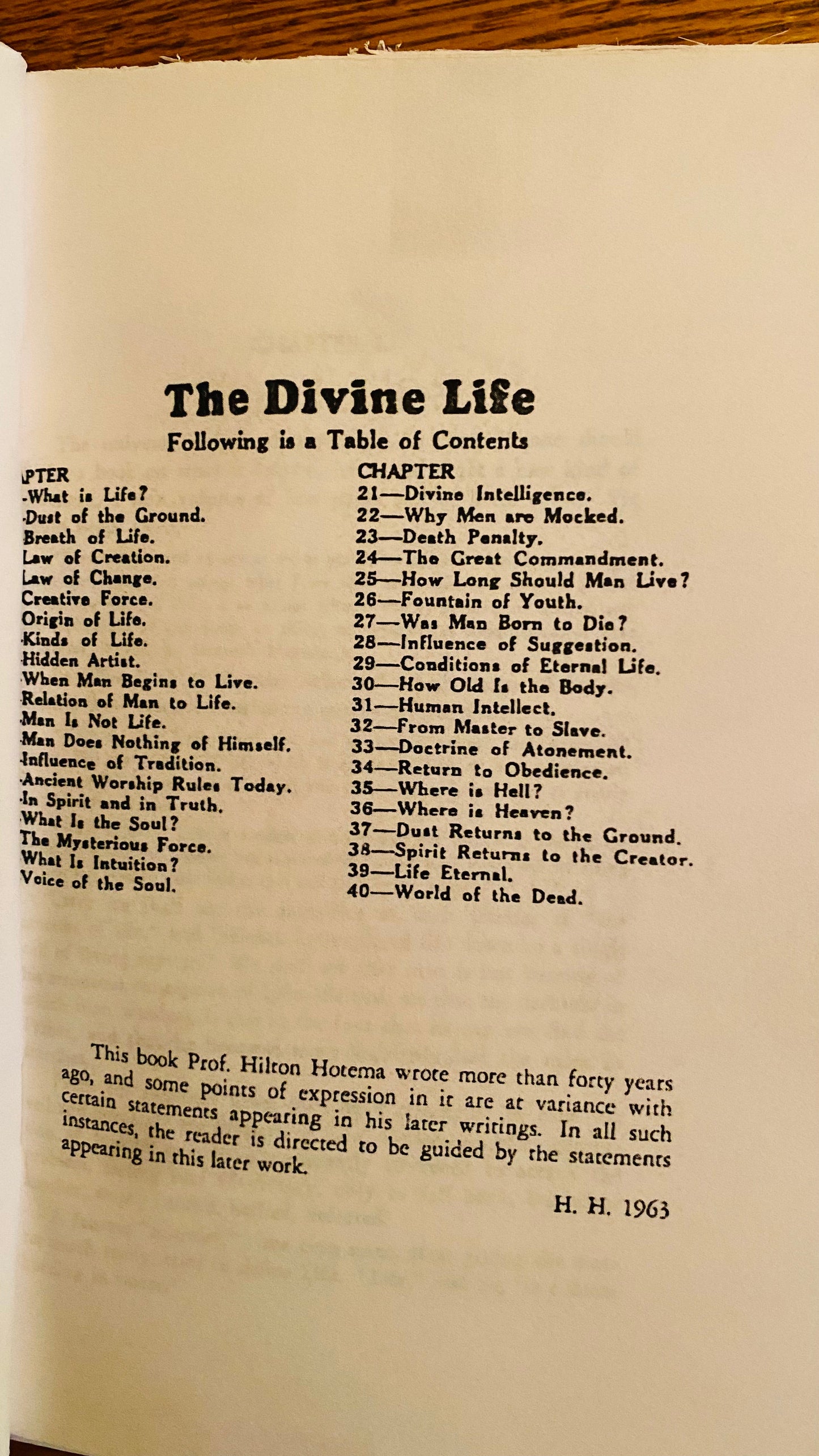 The Divine Life — Hilton Hotema