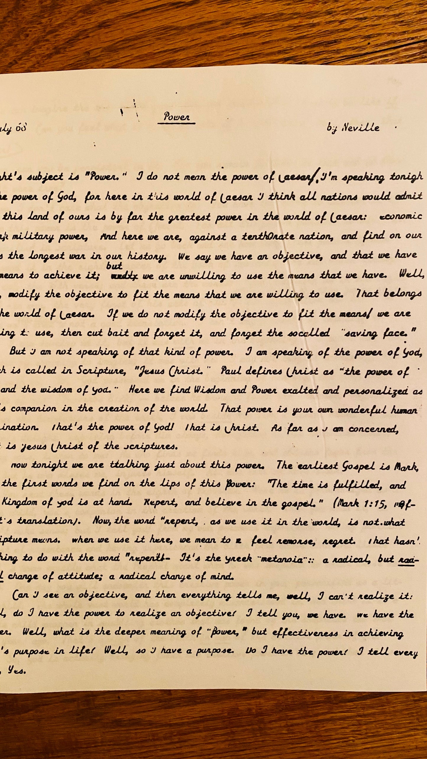 POWER — Neville Goddard