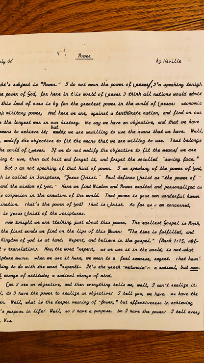 POWER — Neville Goddard