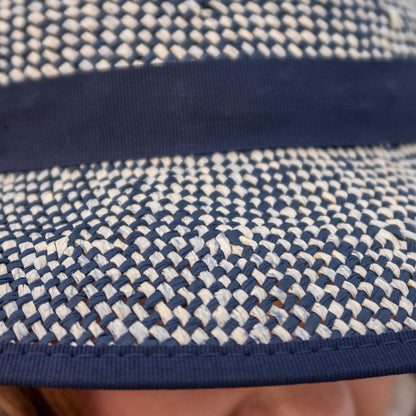 Straw Hat Helmet COVER ONLY Shibori Blue