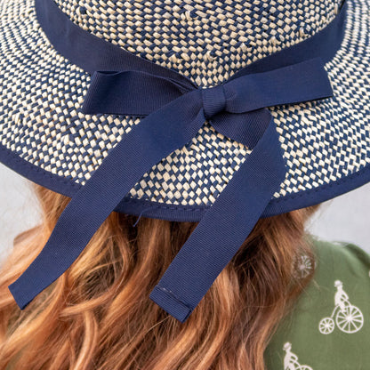Straw Hat Helmet COVER ONLY Shibori Blue