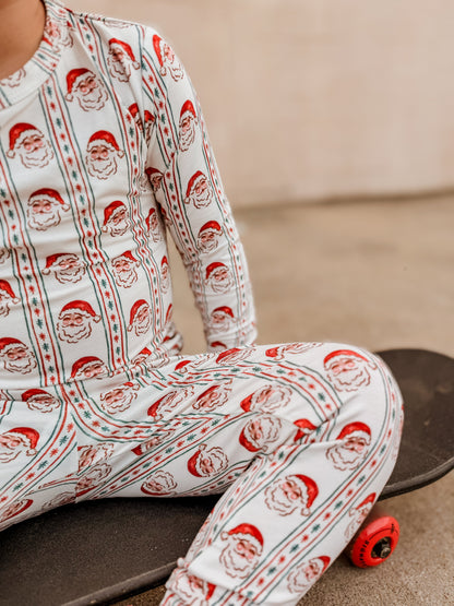 Vintage Santa Bamboo Christmas Pajamas - 2pc Set