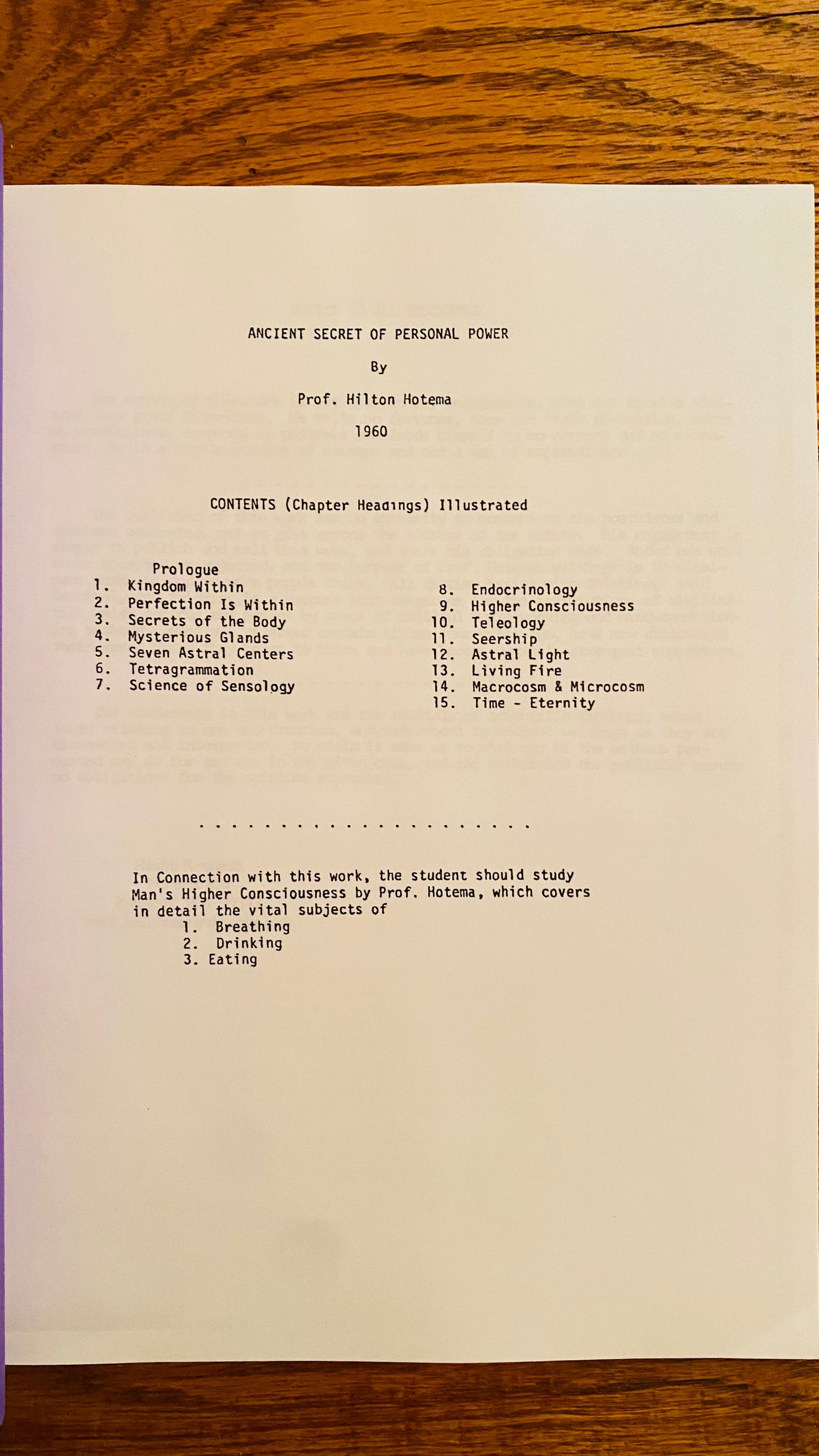 Ancient Secrets of Personal Power or Tetragrammaton — Hilton Hotema