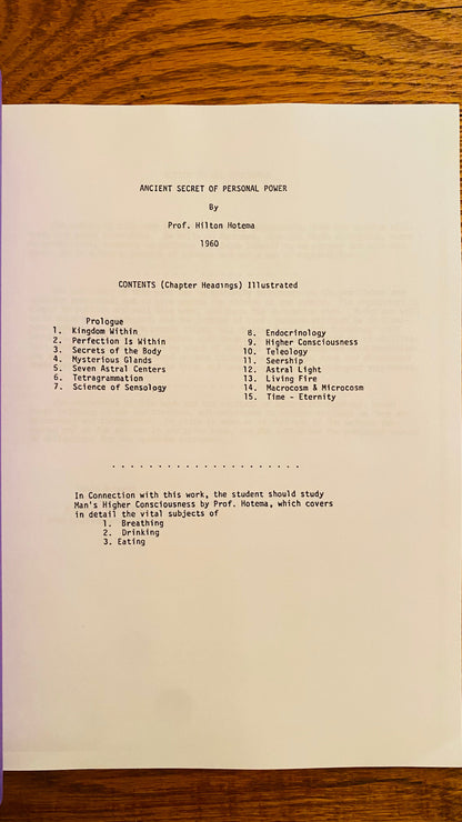 Ancient Secrets of Personal Power or Tetragrammaton — Hilton Hotema