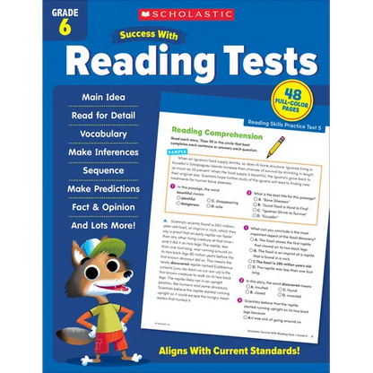 Scholastic Success with Reading Tests Grade 6 Workbook - Paperback