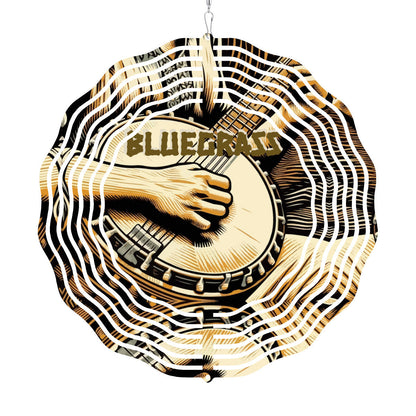 Bluegrass Banjo Player 3D Wind Spinner Outdoor Decor