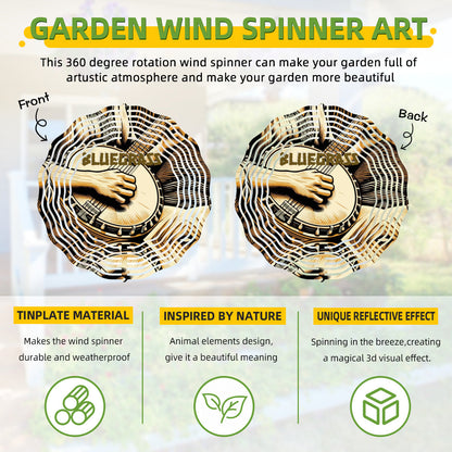 Bluegrass Banjo Player 3D Wind Spinner Outdoor Decor