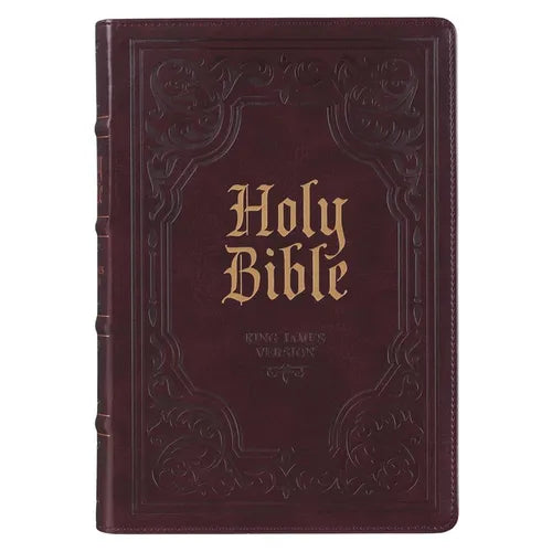 KJV Bible Giant Print Full-Size (Faux Leather, Dark Brown) - Imitation Leather