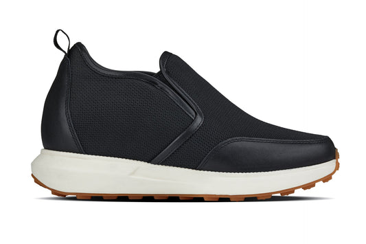 CALTO - J1433  - 3.3 Inches Taller (Black) - Casual Chunky Sole Sneaker Loafers
