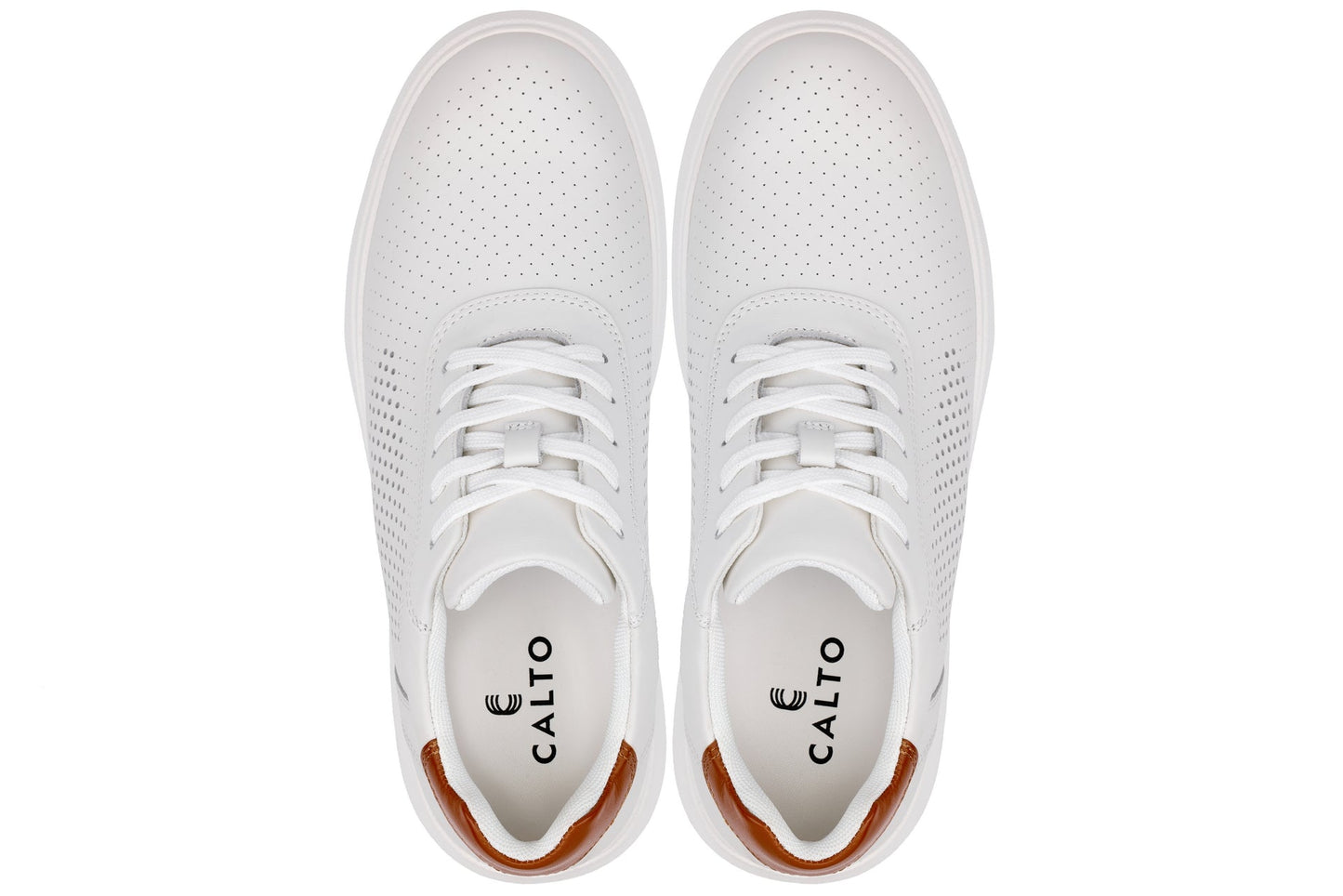 CALTO - J1581  - 2.6 Inches Taller (White) - Lightweight Casual Walkers