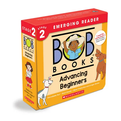 Bob Books - Advancing Beginners Box Set of 12 Paperbacks Decodable Phonics Books, Ages 4 and Up, Kindergarten (Stage 2: Emerging Reader) - Boxed Set