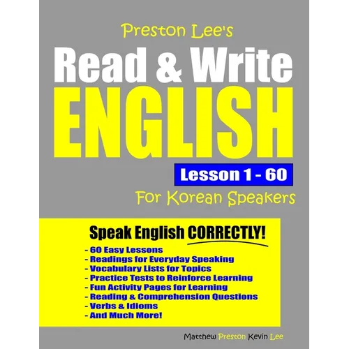 Preston Lee's Read & Write English Lesson 1 - 60 For Korean Speakers - Paperback