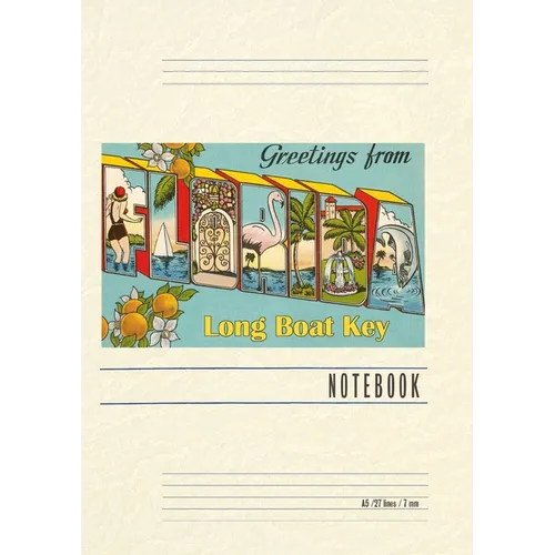 Vintage Lined Notebook Greetings from Longboat Key - Paperback