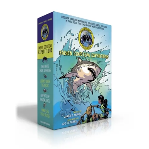 Fabien Cousteau Expeditions (Boxed Set): Great White Shark Adventure; Journey Under the Arctic; Deep Into the Amazon Jungle; Hawai'i Sea Turtle Rescue - Hardcover