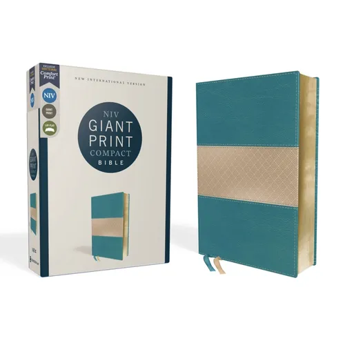 Niv, Giant Print Compact Bible, Leathersoft, Teal, Red Letter Edition, Comfort Print - Imitation Leather