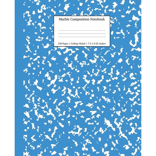 Marble Composition Notebook College Ruled: Blue Marble Notebooks, School Supplies, Notebooks for School - Paperback