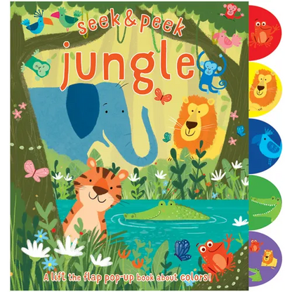 Seek & Peek Jungle: A Lift the Flap Pop-Up Book about Colors! - Hardcover