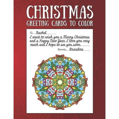Christmas Greeting Cards to Color: Christmas Coloring Book for Adults - Paperback