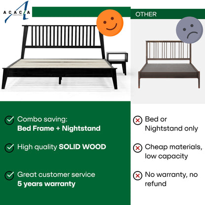 Kaylin Solid Wood Bed Frame