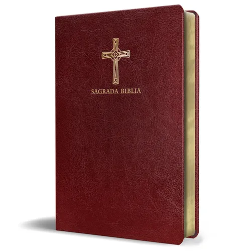 Biblia Católica En Español. Símil Piel Vinotinto, Tamaño Compacto / Catholic Bible. Spanish-Language, Leathersoft, Wine, Compact - Imitation Leather