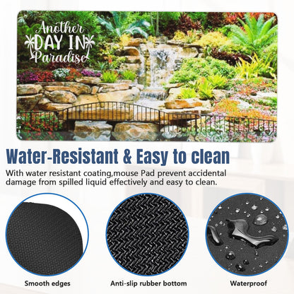 Another Day In Paradise Tropical Waterfall Mousepad Desk Mat - available in 2 sizes