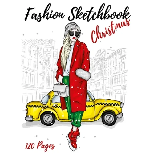 Fashion Sketchbook Christmas: Figure Female Template With Front View - Back View -Side View Large Figure Template For Easily Sketching Your Fashion De - Paperback