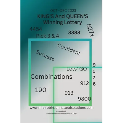 King's And Queen's Winning Lottery: Oct-Dec 2023 - Paperback