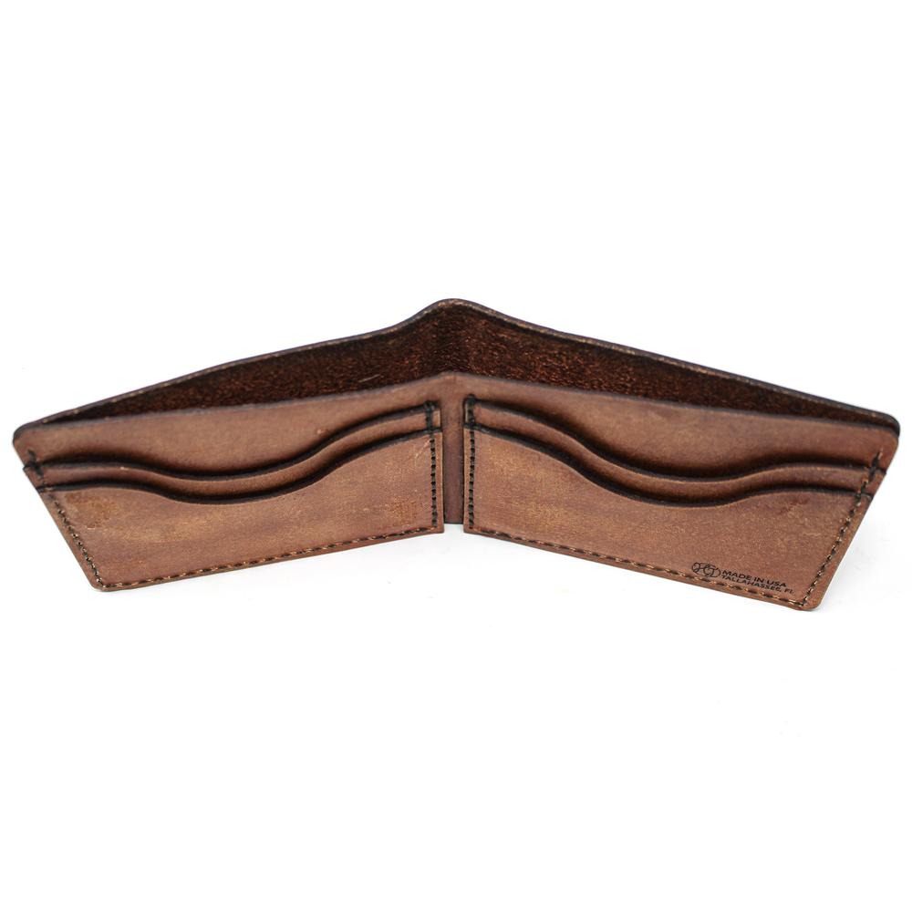 Handcrafted Saltwater Checklist Leather Bill Fold Wallet - Made to Order in USA