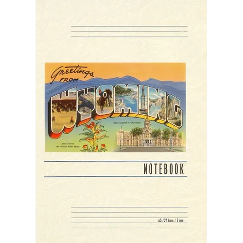 Vintage Lined Notebook Greetings from Wyoming - Paperback