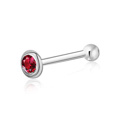 14k Solid Gold Nose Stud with Diamond CZ Small Micro Nose Bone Stud Flat Nose Ring One Piece Hypoallergenic 20 Gauge