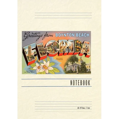 Vintage Lined Notebook Greetings from Boynton Beach - Paperback