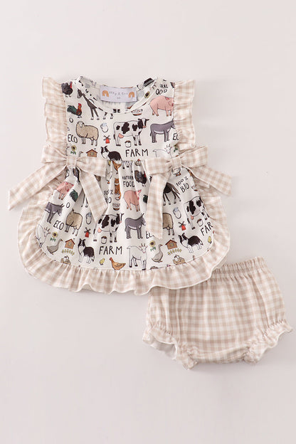 Beige Farm Bloomer Set