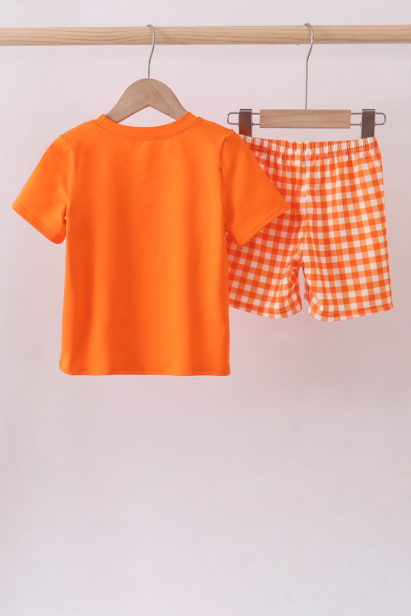 Tennessee go vols embroidery gingham shorts set