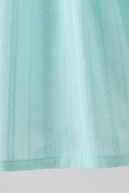 Mint Princess Smocked Jacquard Dress